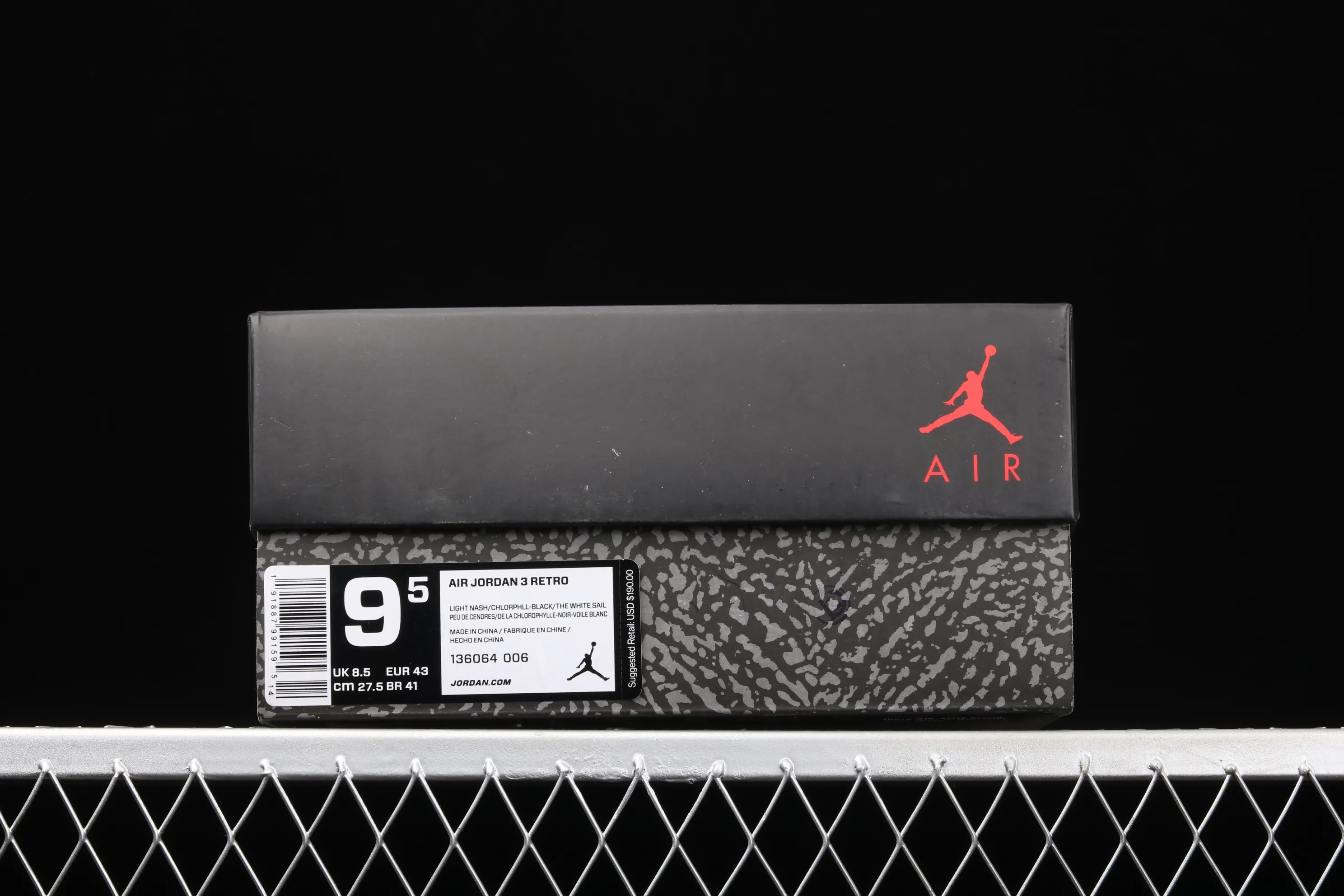 All categories Air Jordan Jordan series basketball shoes Air Jordan 3 Air Jordan 3 Retro "Chlorophyll" AJ3 Joe 3 Chlorophyll Gray Green Manuscript 136064-006
